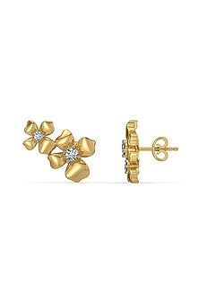 Gold Plated Lab-Grown Diamond Stud Earrings In Sterling Silver