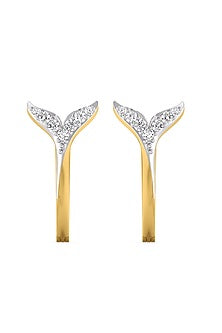 Gold Plated Lab-Grown Diamond Hoop Earrings In Sterling Silver