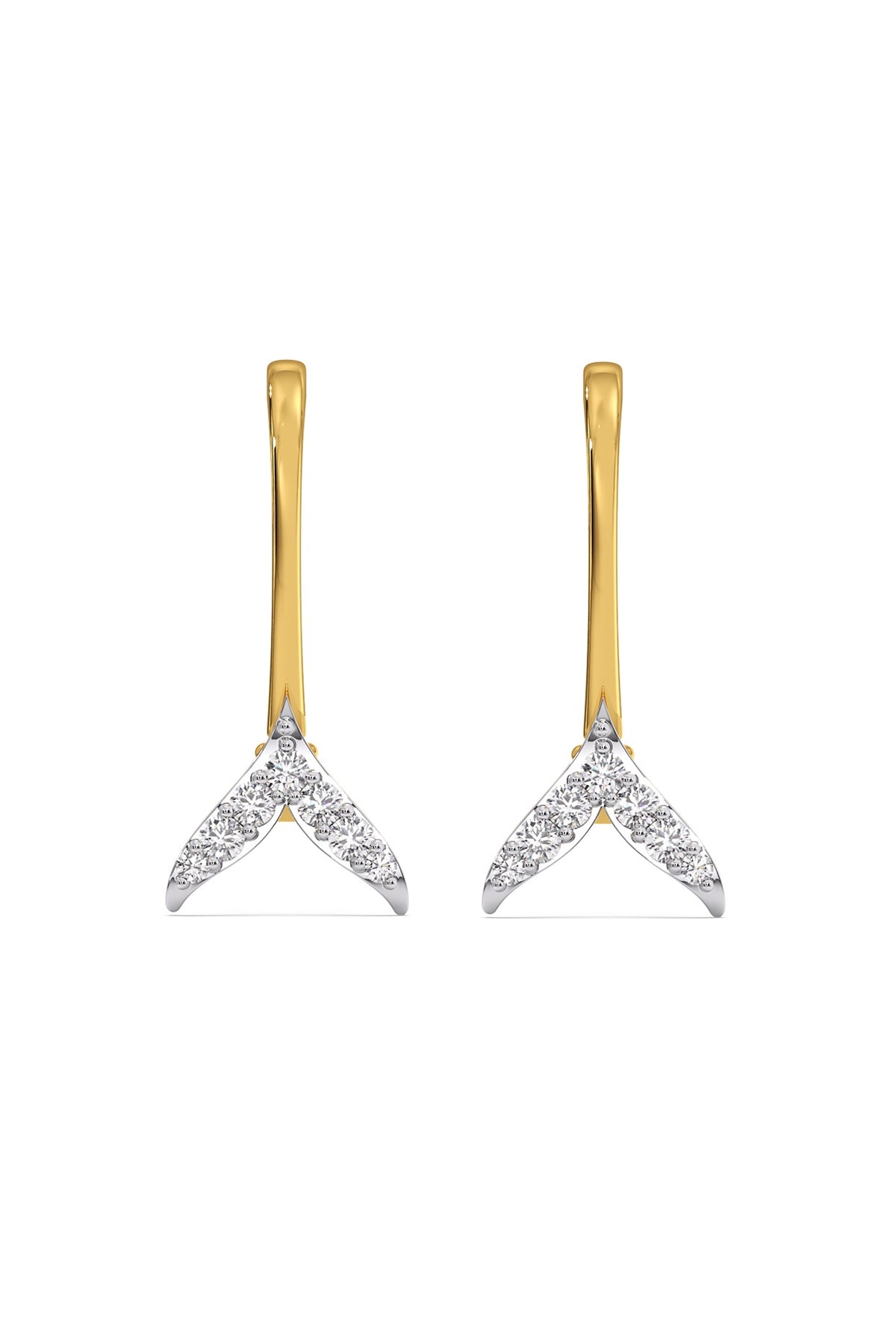 Gold Plated Lab-Grown Diamond Hoop Earrings In Sterling Silver