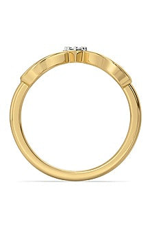 Gold Plated Lab-Grown Diamond Ring In Sterling Silver