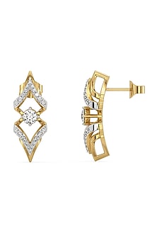 Gold Plated Lab-Grown Diamond Stud Earrings