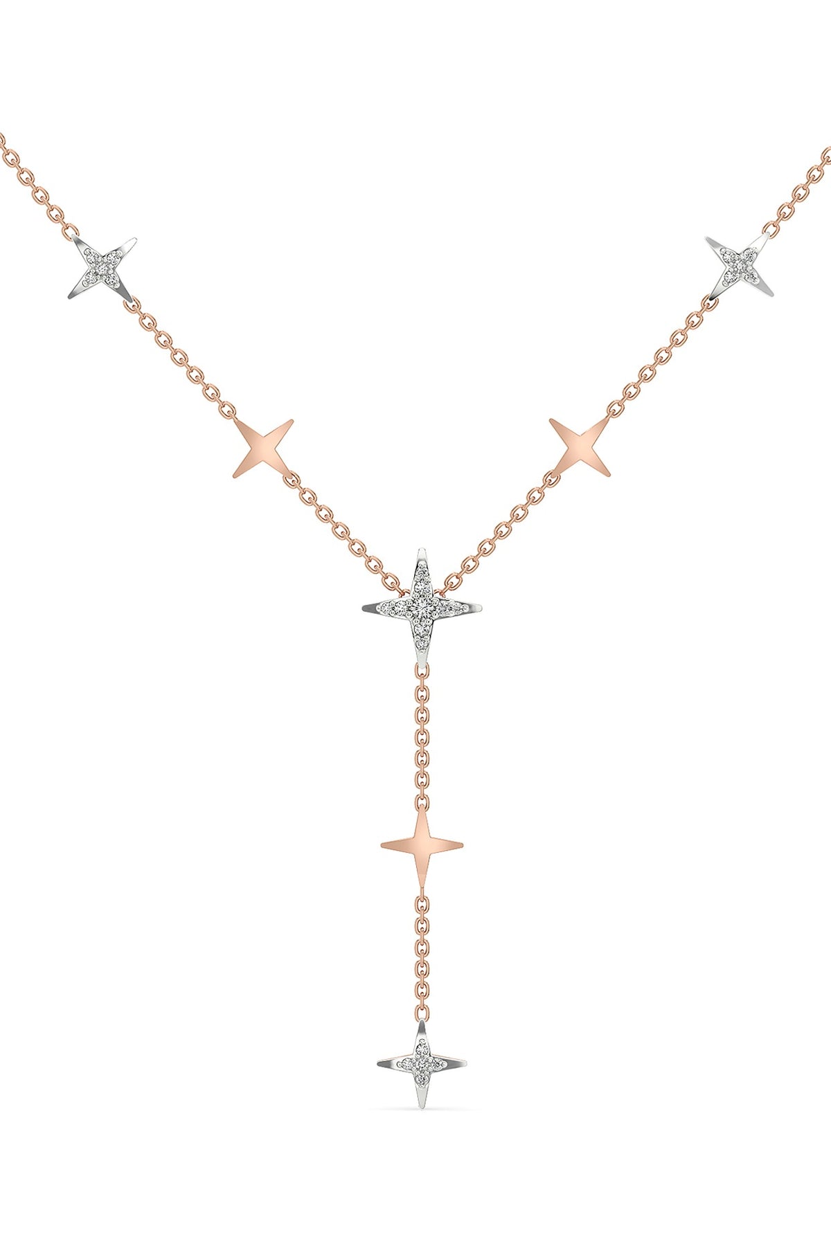 Rose Gold Plated Diamond Chain Necklace