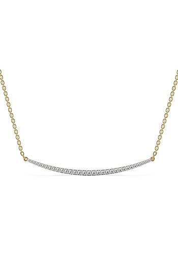 Gold Plated Lab-Grown Diamond Crescent Necklace