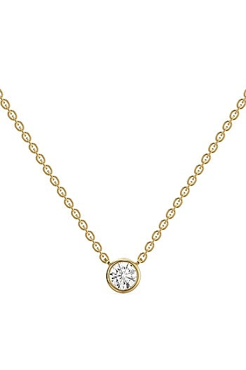 Gold Plated Diamond Solitaire Pendant Necklace