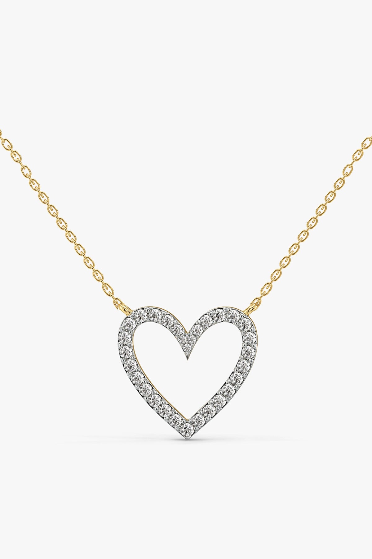Gold Plated Diamond Heart Necklace