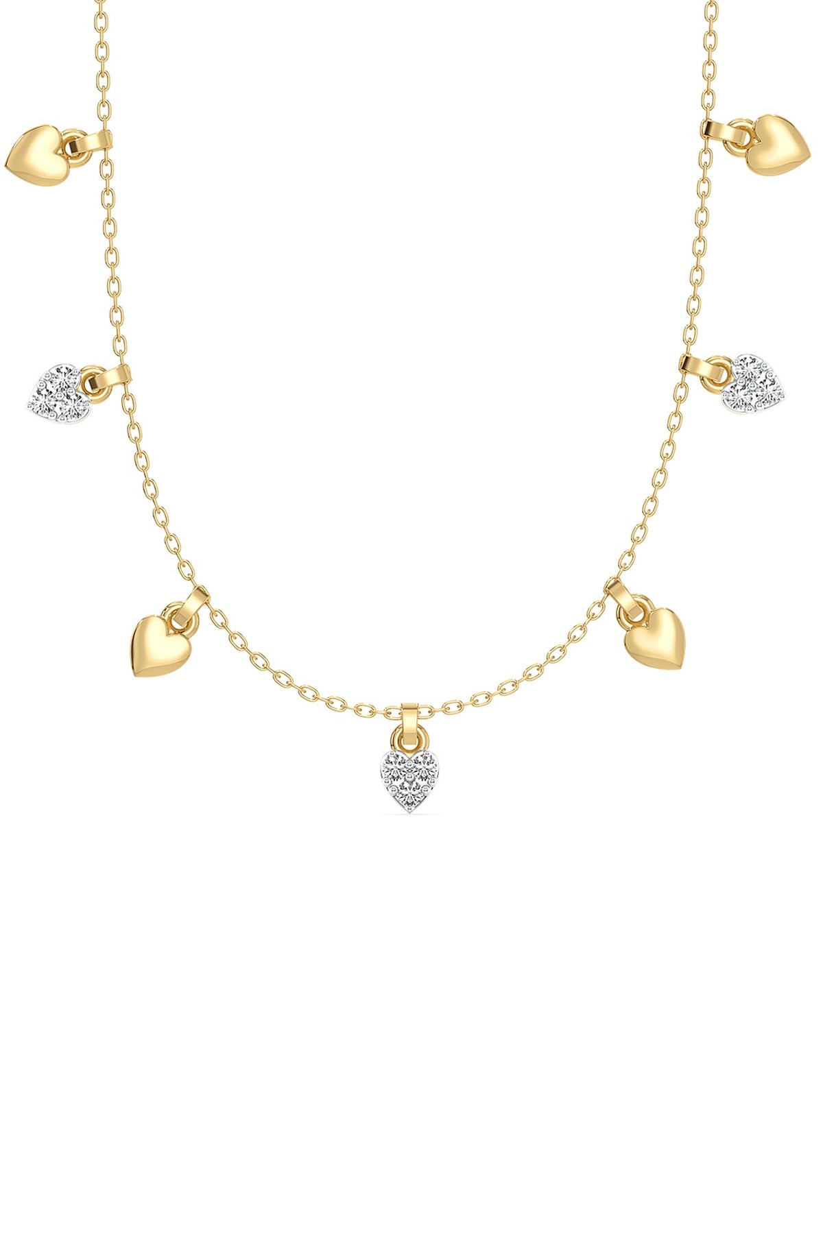 Gold Plated Diamond Heart Charm Necklace