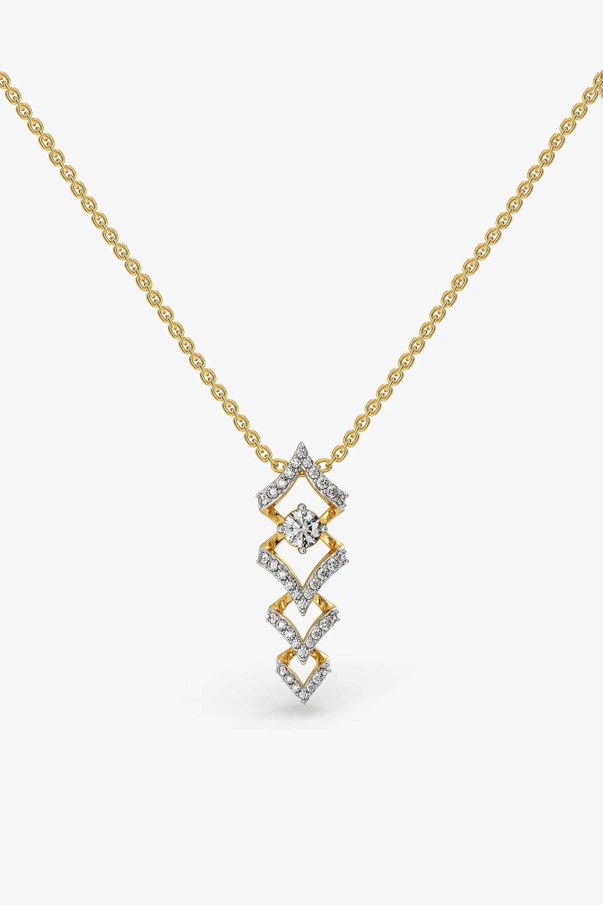 Gold Plated Lab-Grown Diamond Pendant Necklace