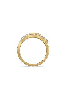 Gold Plated Lab-Grown Diamond Abstract Curve Ring