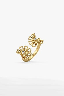 Gold Plated Lab-Grown Diamond Open-Top Ring