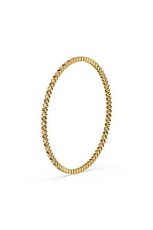 Gold Plated Lab-Grown Diamond Bangle In Silver