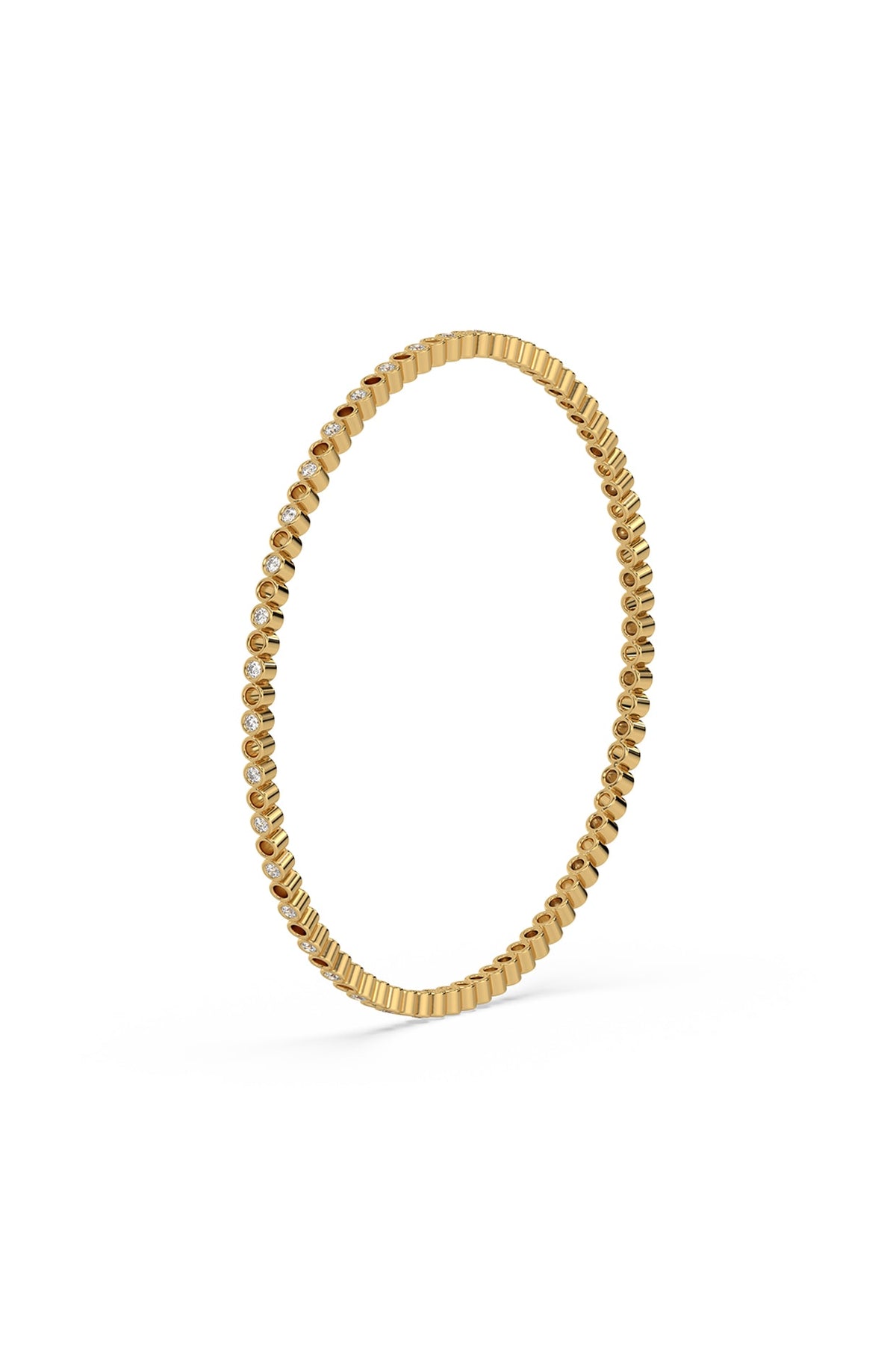 Gold Plated Lab-Grown Diamond Bangle In Silver
