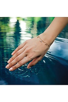 Gold Plated Lab-Grown Diamond Bracelet In Silver