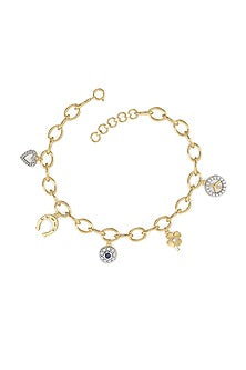 Gold Plated Lab-Grown Diamond Bracelet In Silver