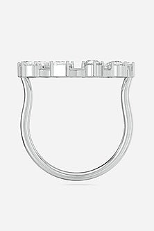 14kt White Finish Lab-Grown Diamond Ring