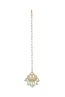 Gold Finish Kundan Polki Maang Tikka