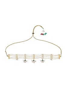 Gold Finish Kundan Polki Choker Necklace