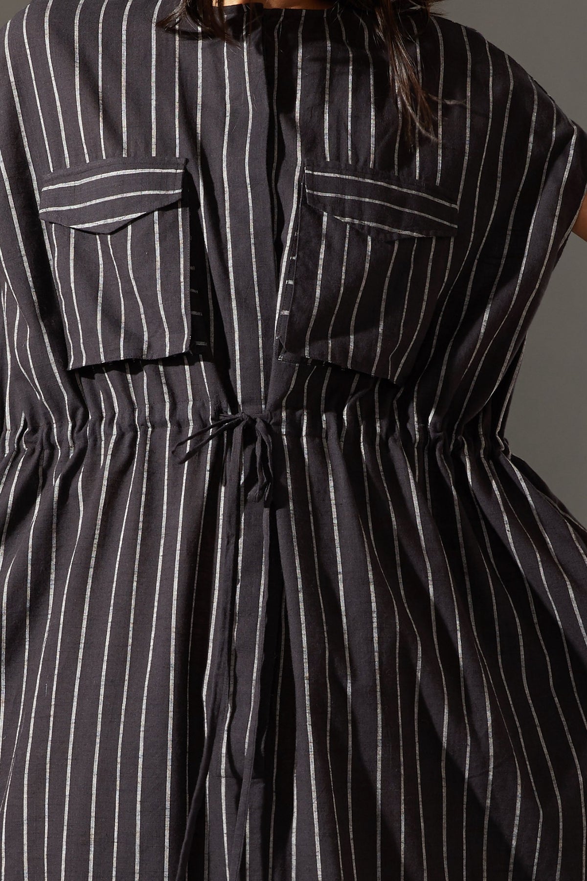 Black Drawstring Crotch Pants Jumpsuit
