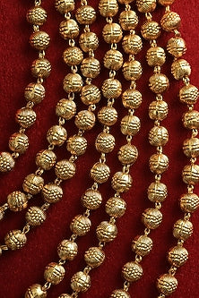 Gold Plated Temple Layered Beaded Necklace In Sterling Silver