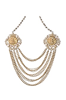 Gold Finish Temple Chain Necklace