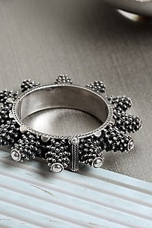 Silver Finish Vintage Kada In Sterling Silver