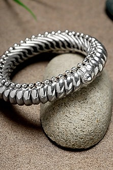 Silver Finish Shindeshahi Bangle In Sterling Silver