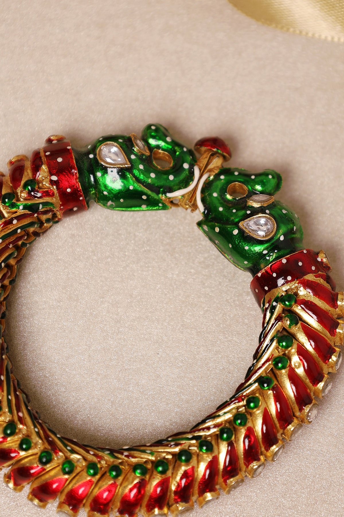 Gold Finish Meenakari Shindeshahi Bangle In Sterling Silver