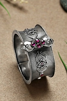 Silver Finish Ruby Kada In Sterling Silver