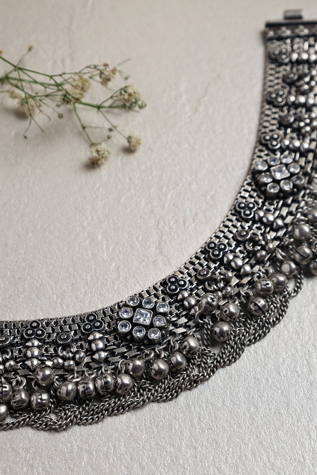 White Finish CZ Stone Anklets In Sterling Silver
