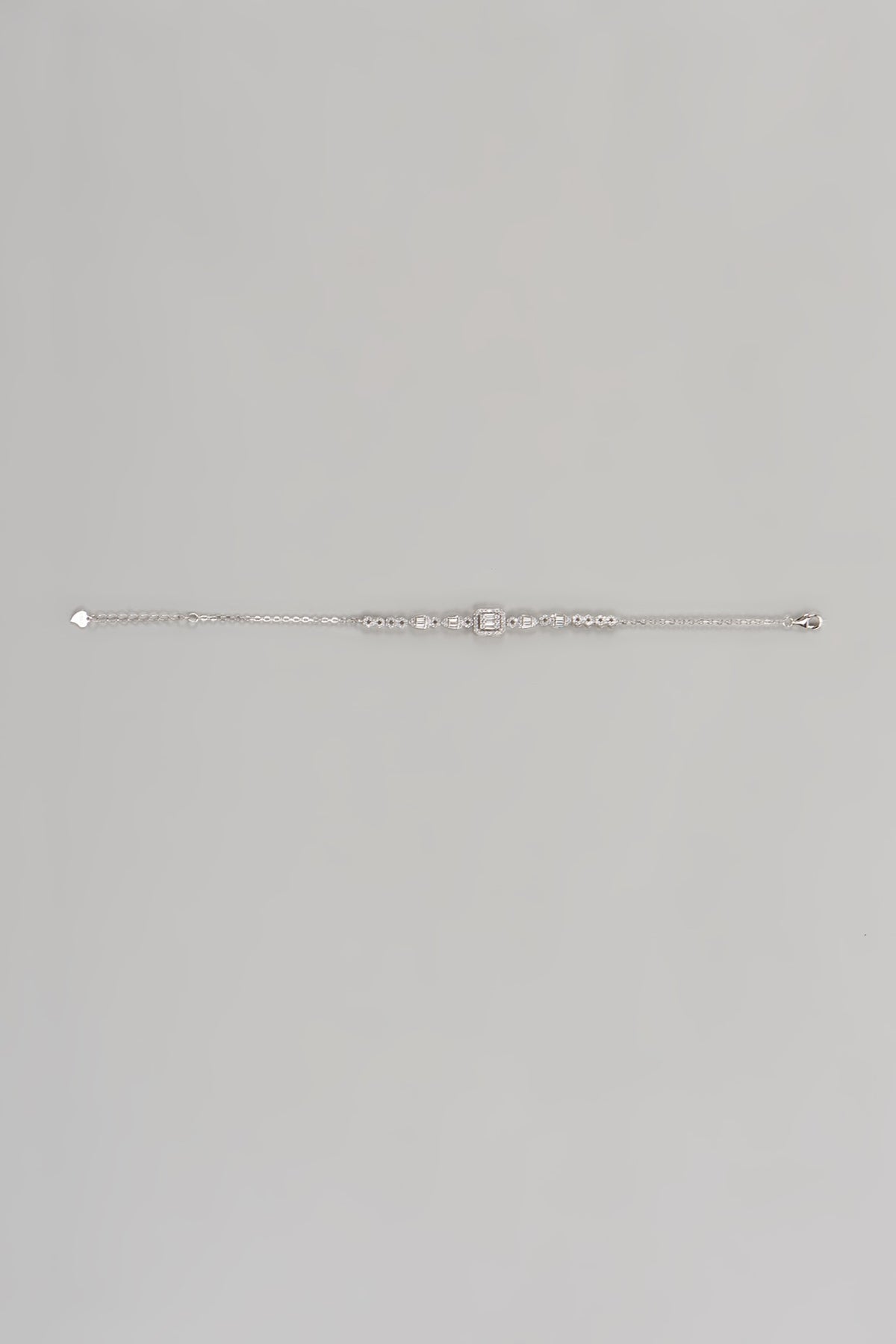 White Finish Cubic Zircon Necklace Set In Sterling Silver