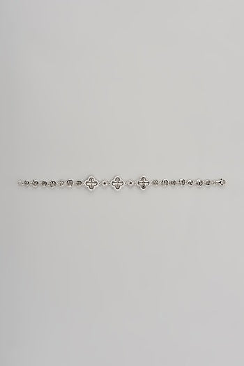 White Finish Cubic Zircon Bracelet In Sterling Silver