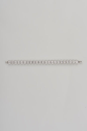 White Finish Cubic Zircon Bracelet In Sterling Silver