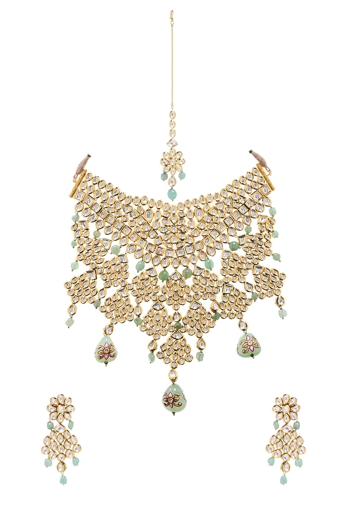 Gold Plated Aventurine Necklace Set