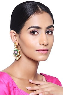Green Pearls Earrings