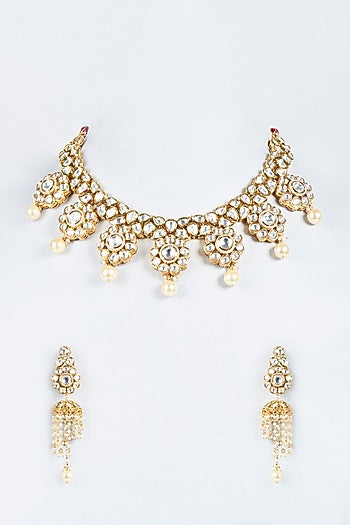Gold Plated Pearl Necklace Set
