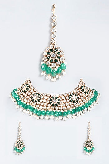 Rose Gold Plated Onyx Necklace Set