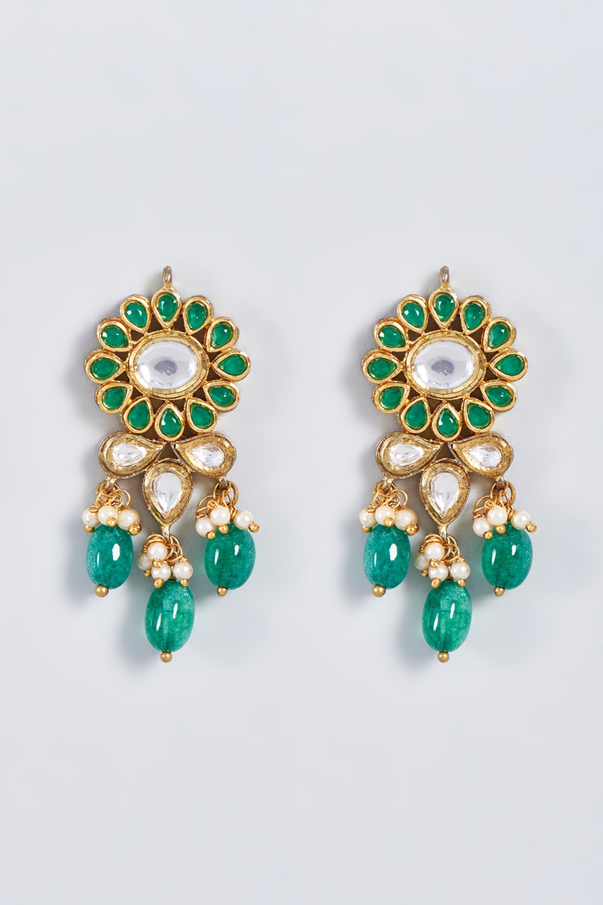 Antique Gold Finish Meenakari Necklace Set