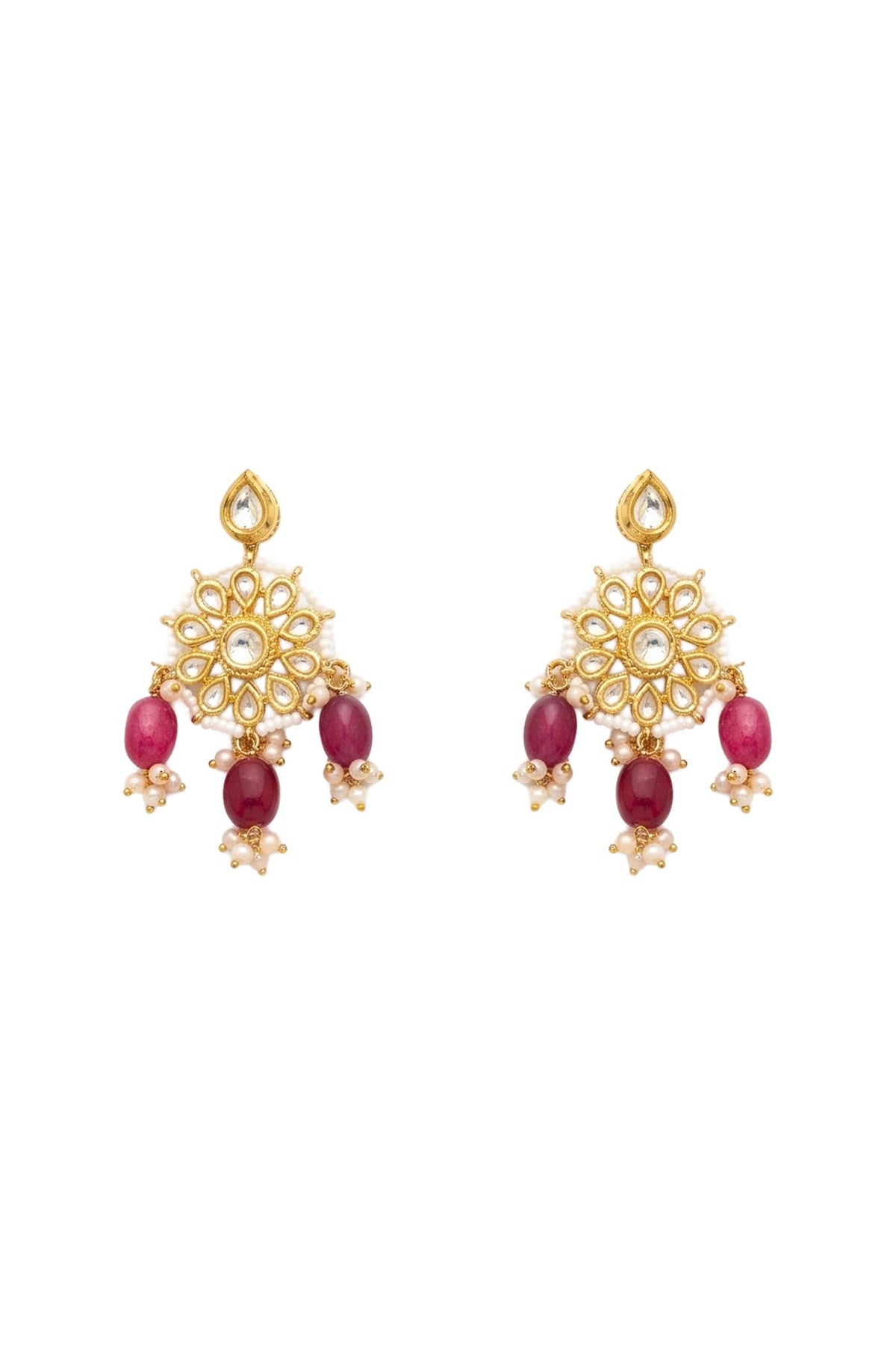Gold Plated Kundan Polki Meenakari Necklace Set