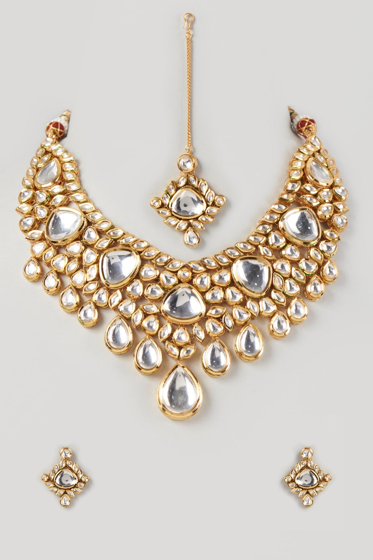 Gold Plated Kundan Polki Necklace Set