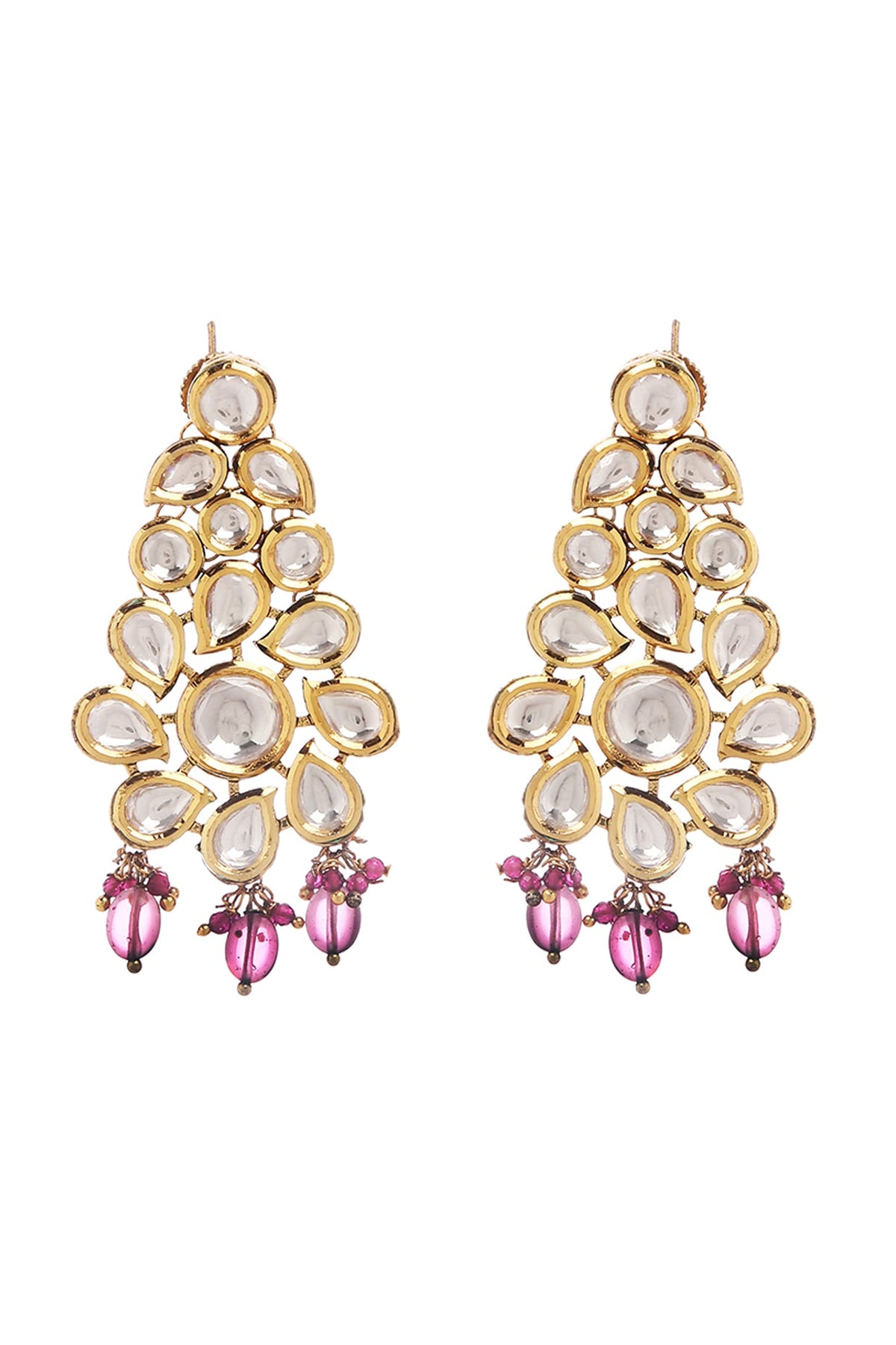 Gold Plated Ruby Beads Necklace Set