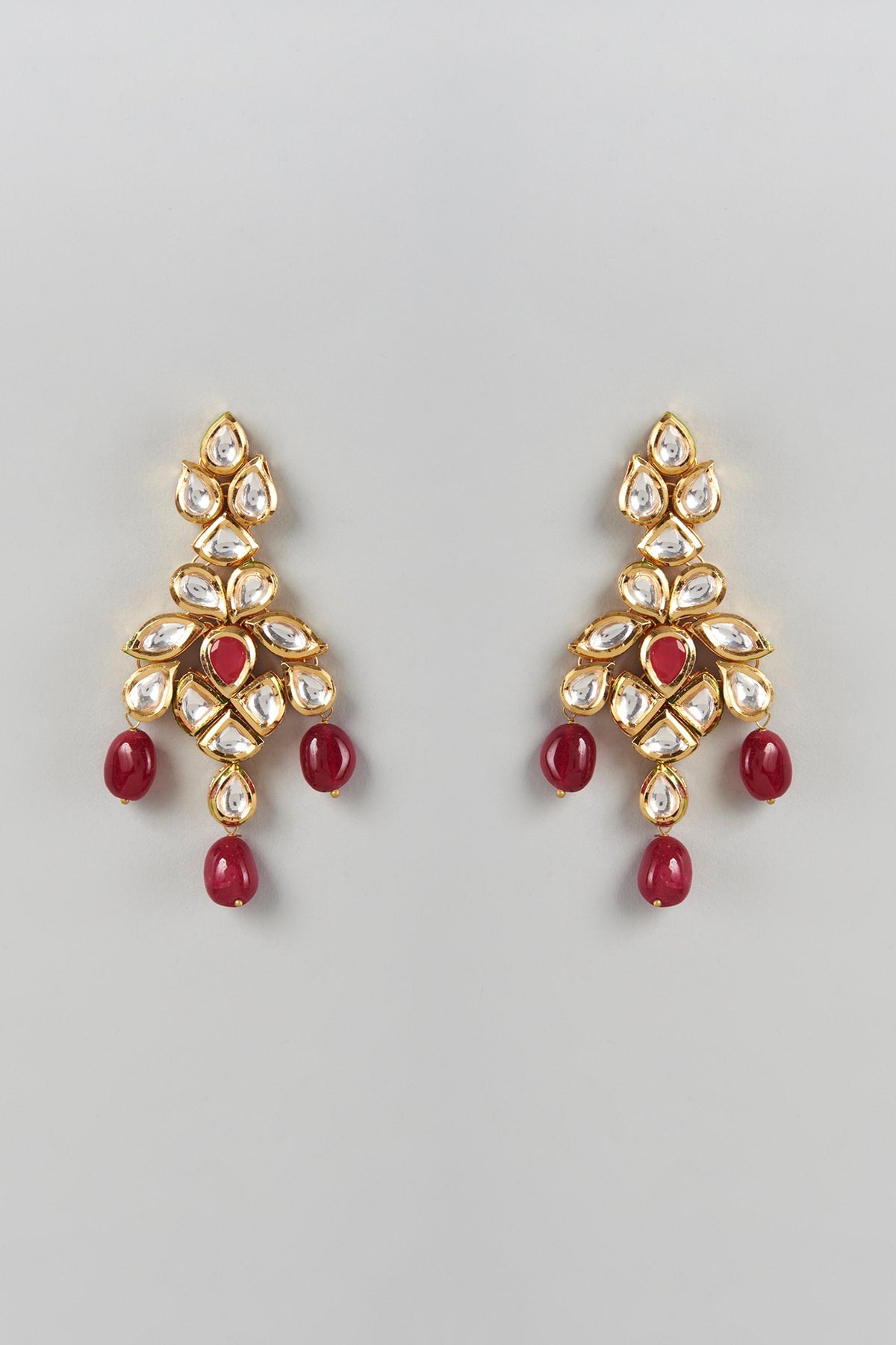 Gold Plated Agate Stone Dangler Earrings