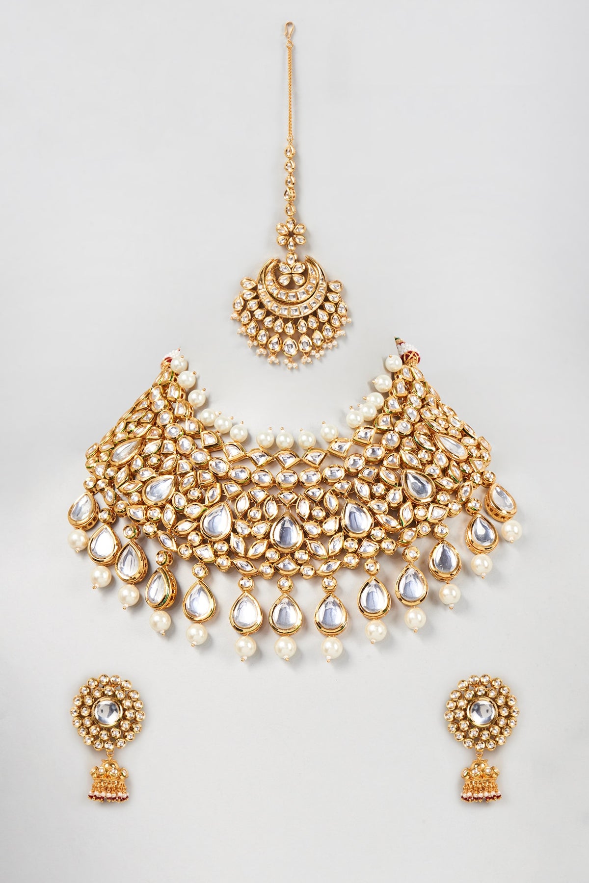 Gold Plated Pearl Necklace Set
