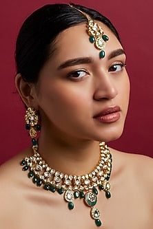 Gold Plated Agate Necklace Set