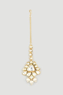Gold Finish Pearl Maangtikka
