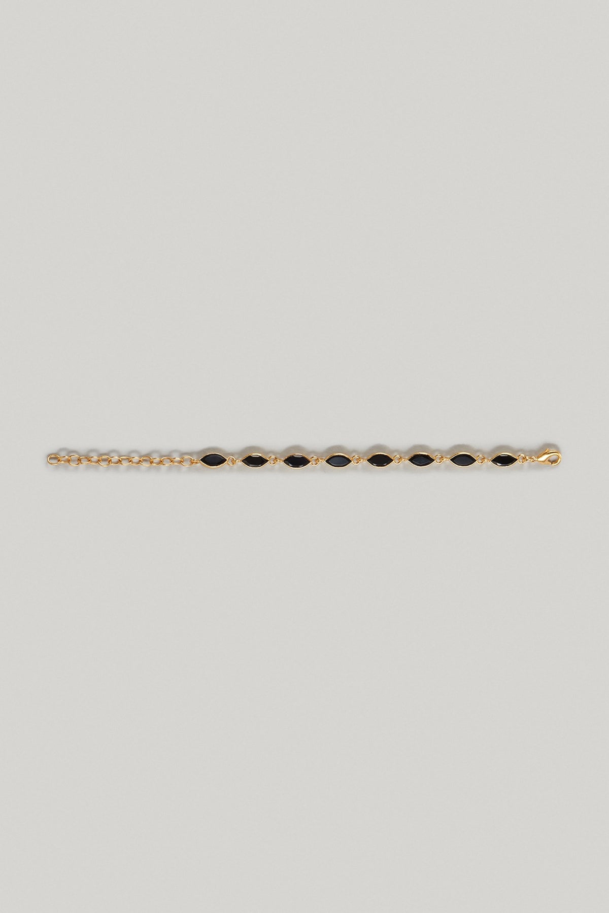 Gold Finish Black Stone Bracelet
