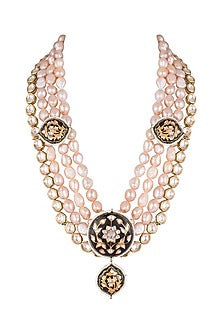 Gold Finish Kundan & Stone Mala Necklace