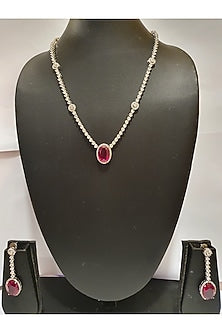 White Finish Ruby Necklace