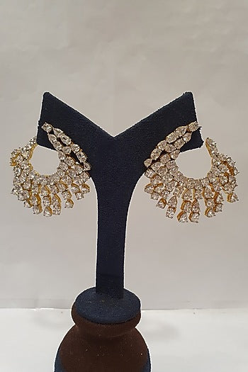 Gold Finish Diamond Earrings