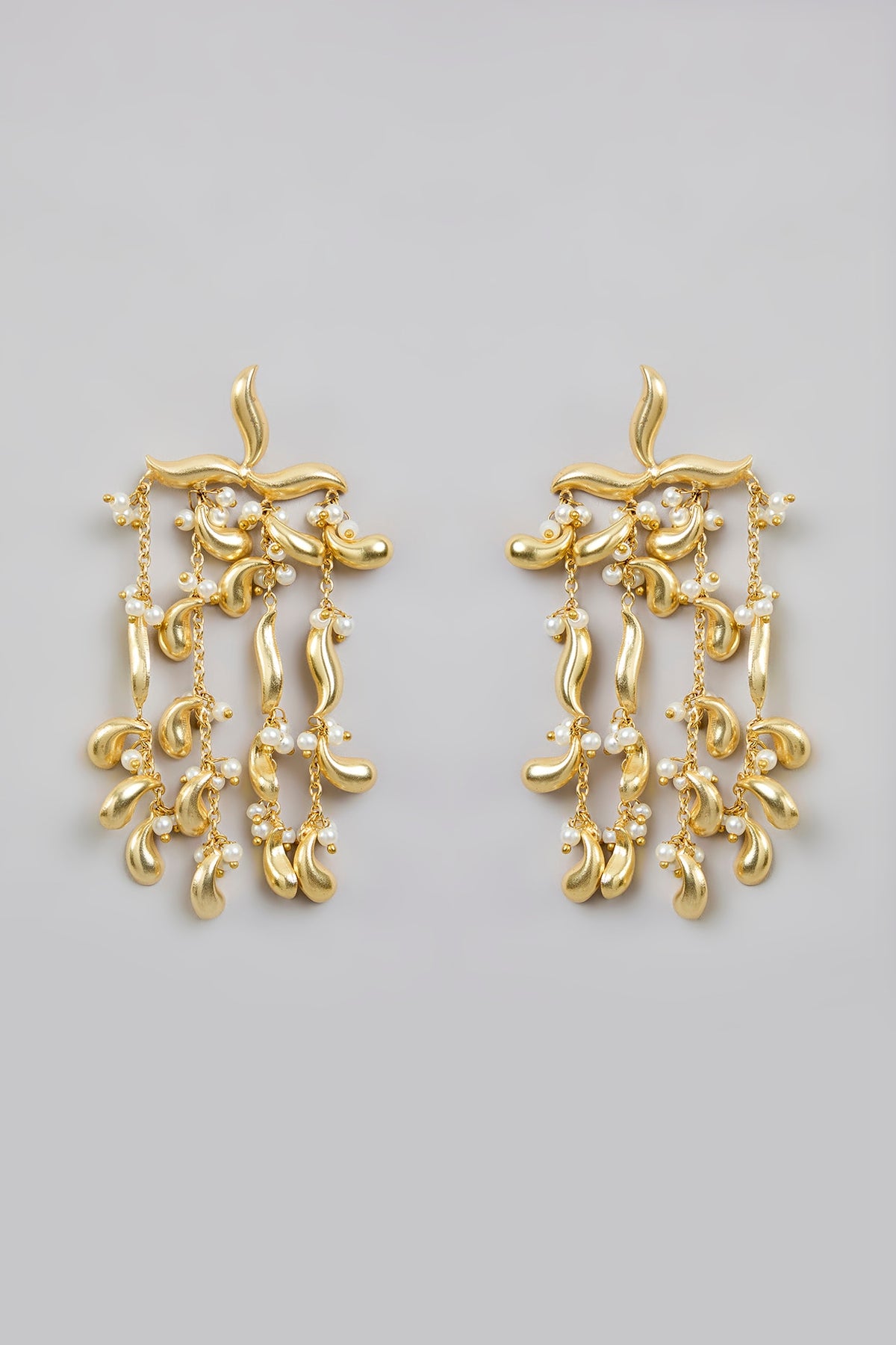 Gold Finish Dangler Earrings