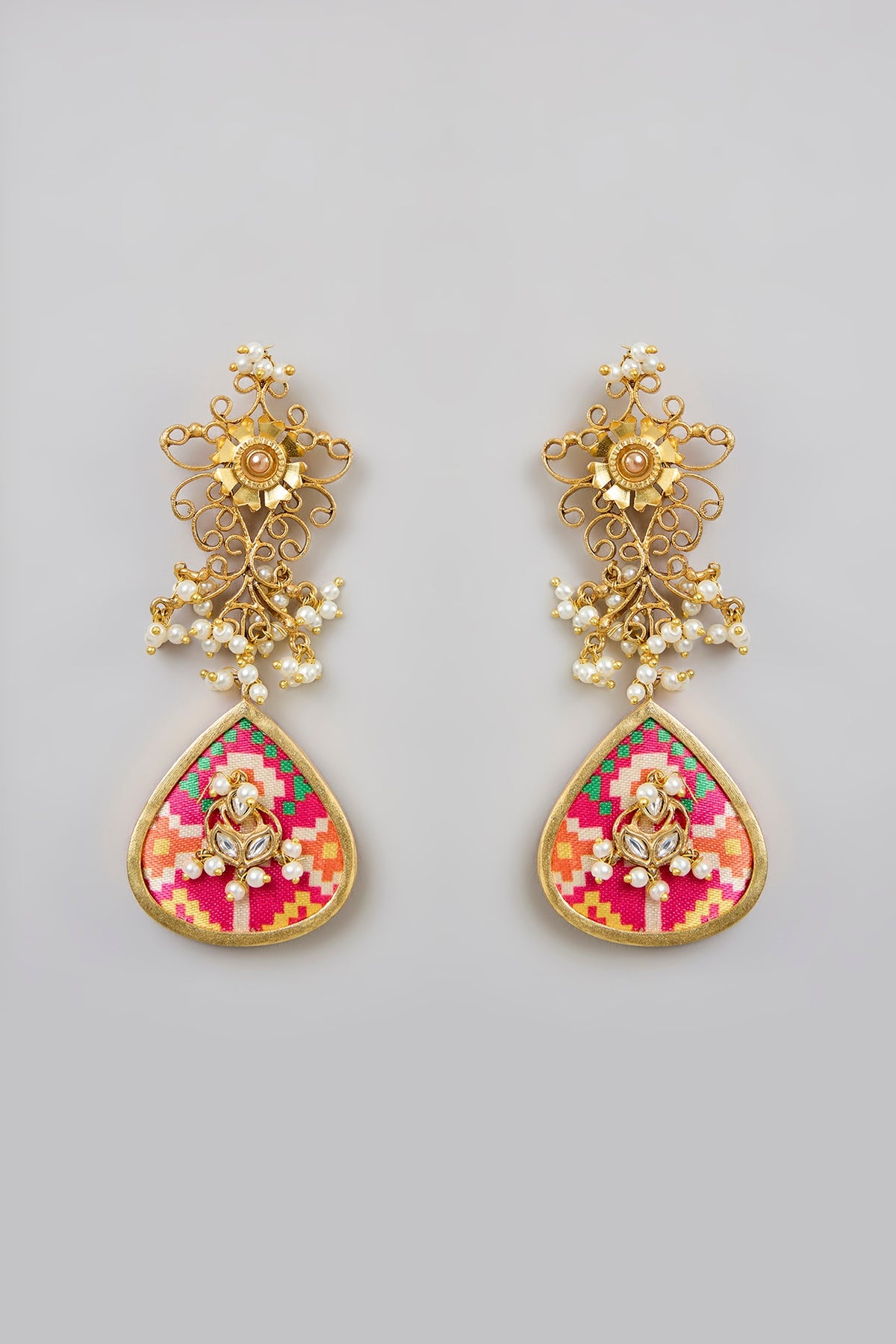 Gold Finish Dangler Earrings