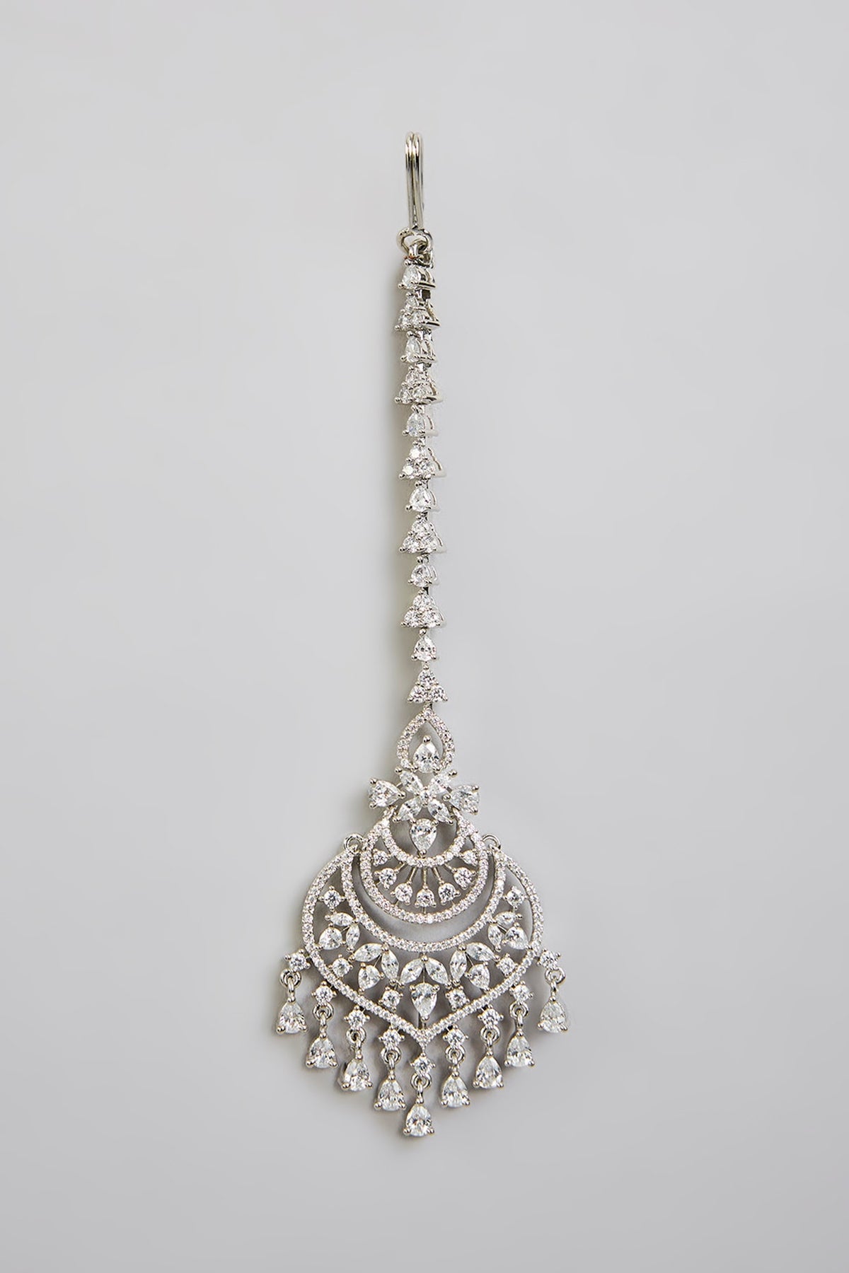 White Finish Zircon Maangtikka